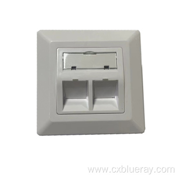 German type 80x80mm with metal keystone frame angled port 2 port wallplate & faceplate